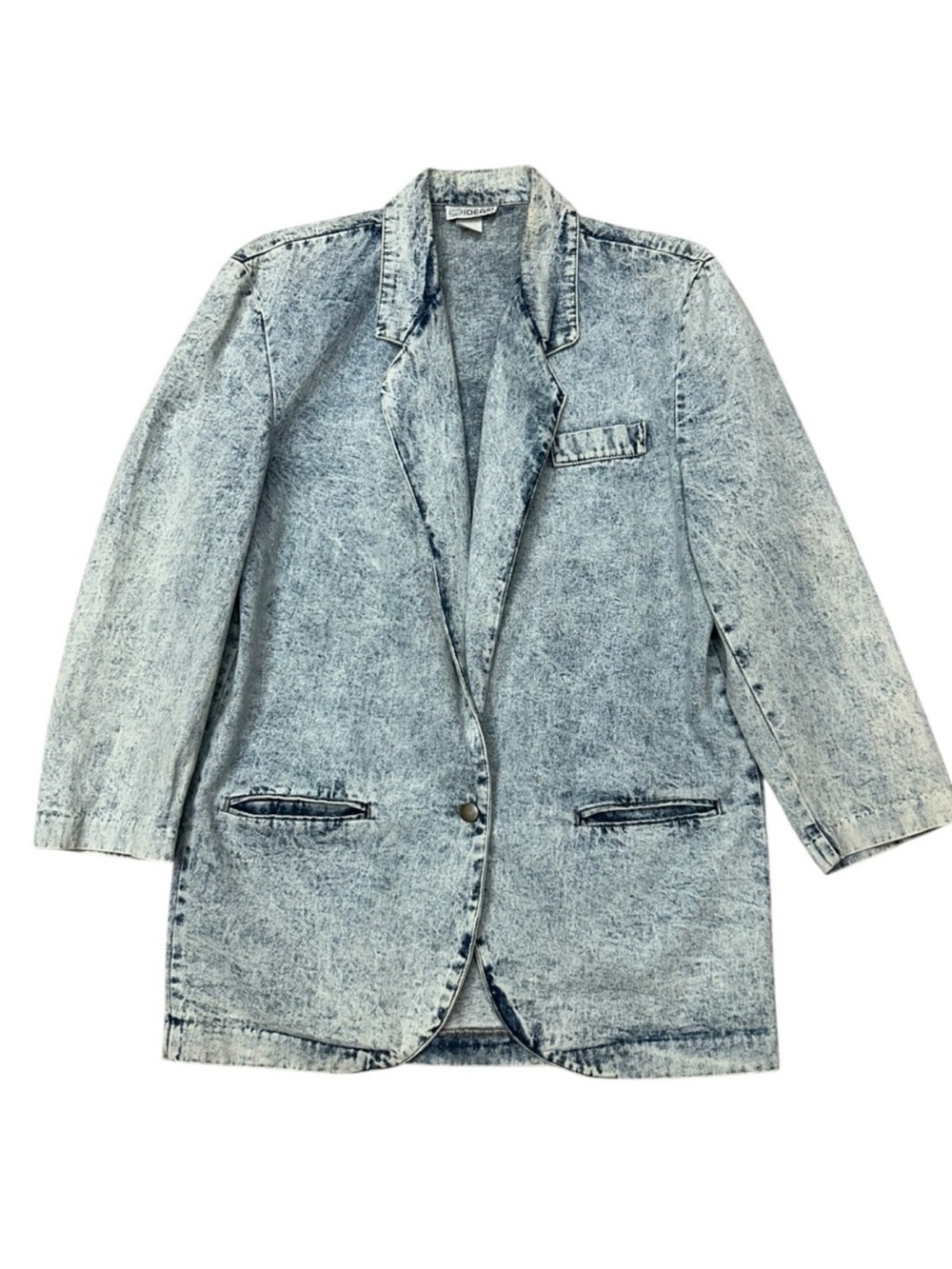 Vintage Acid Wash Light Denim Blazer Jacket Blue M/L 80s 90s Casual Jacket